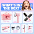Set 10pcs Playset Toy Choi's Children's Pretend Play Hair Styling Salon with Hair Dryer, Pink Princess Hairdressing Kit