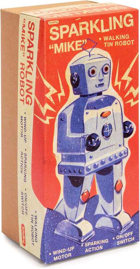 Retro Wind-Up Sparkling Mike Robot Toy