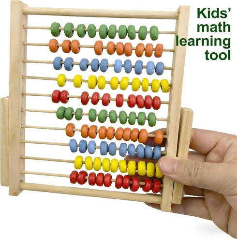MAGIKON Counting 10 (8-Inch) Wooden Number Frame, Rows Abacus for Learning Math