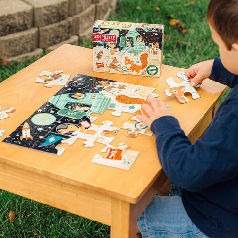 eeBoo: Space Exploration - 20 Piece Puzzle - 15 x 11 Kids Jigsaw, Oversized Glossy Pieces