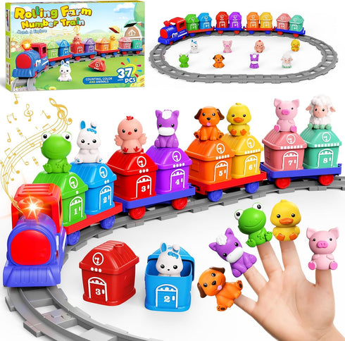Meytccve Train Set for Toddlers 2-4,Toddler Toys for 1 2 3 Year Old,Electric