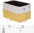 Sea Team 3-Pack Large Storage Basket Set, 15 x 10 x 10 Inches, Trunk Organizer for Clothes Toys Bin (Yellow/White)
