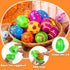 NAWITDA 48 Pack 2.4 Inch Plastic Printed Easter Eggs, Empty Fillable Eggs Bulk for Easter Egg Hunt, Easter Basket