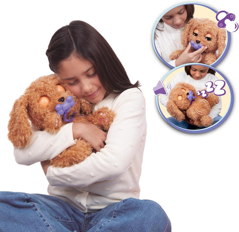 BABY PAWS Backpack 15+ 4+ - Interactive Labradoodle Plush Toy Puppy & Carrier, with Sounds & Reactions, Gifts for Kids