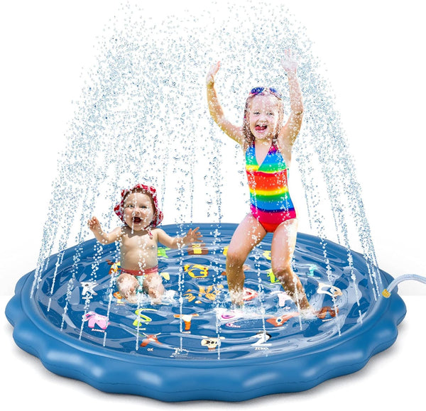 Jasonwell 60" Splash Pad Sprinkler for Kids - Inflatable Outdoor Water Play Mat for Baby Toddler Pool