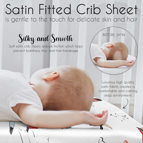 Sweet Jojo Designs Vintage Airplane Boy Baby Satin Fitted Crib Sheet Infant Newborn Nursery Toddler Bed Room Standard