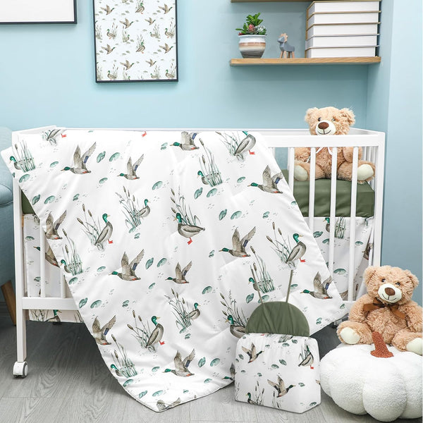 Oudain 4 Piece Mallard Duck Crib Bedding Set Including Mallard Duck Crib