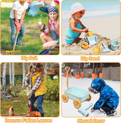 Wheelbarrow, Wheelbarrow 4-8, Mostop Kids Gardening Tools Outdoor Toys with Kids Outside Toys for Kids Age Educational