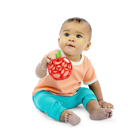 Red Apple Teether Toy from Hold My Own Collection - Easy Grasp Design, BPA Free for Newborns