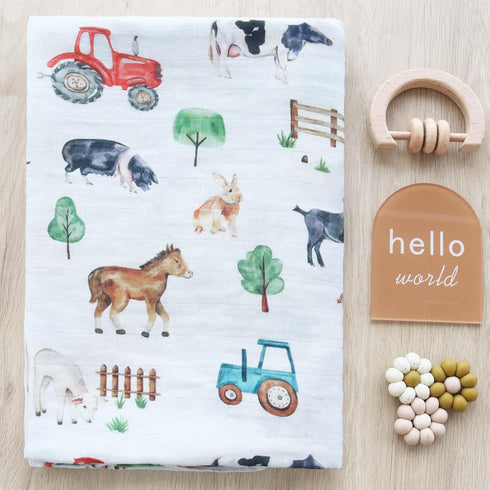 LifeTree Muslin Swaddle Blankets, Soft Large Baby Swaddles for Boys Girls, Neutral Newborn Nursery Essentials 47" x 47"