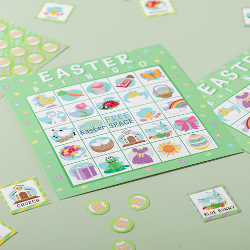 JOYIN 28 Players Easter Bingo Cards (5x5) for Easter Party Games, Kids School Classroom Gift