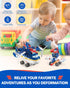 Super Wings Toy Airplane, Patrol Car, 2" Tall Jett Action Figure Set, Transforming Airplane Toy Vehicle, Airplane to