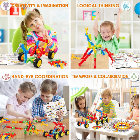 3 4 5 6 7 8 3-5 5-7 4-8 6-8, Set MOONTOY STEM Kits Building Toys for Year Old Boy Girl Birthday Gift, Educational