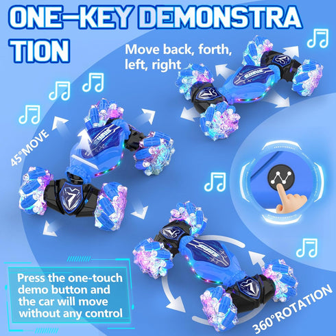 TinyFunz 360 4WD 2.4Ghz Gesture Sensing Remote Control Car Toys - Drift RC Stunt Car for Kids | Rotating Transform RC