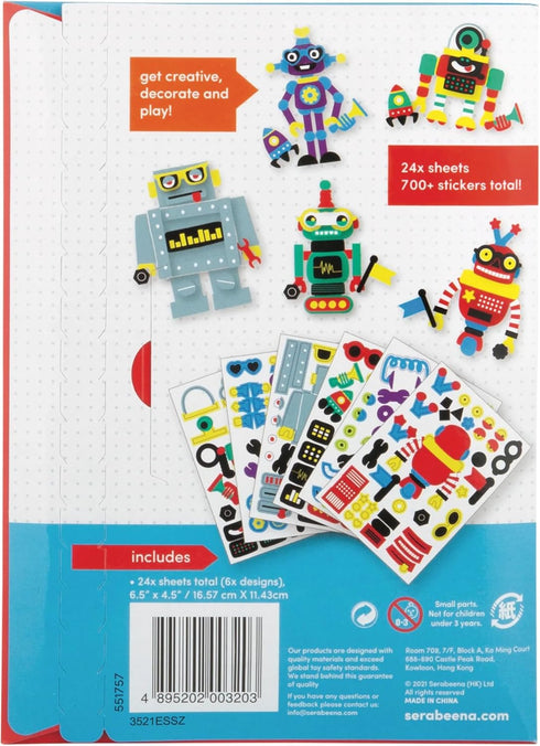 700+ 3+ 24 6 Make Your Own Robot Stickers for Kids - Sticker Sheets | Birthday Party Favors & Craft Activity