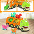 2-4 3-5 6 2+ Veslier Dinosaur Toys for Kids with Dinosaur Car Vehicles, Dino Transport Carrier Truck with Music