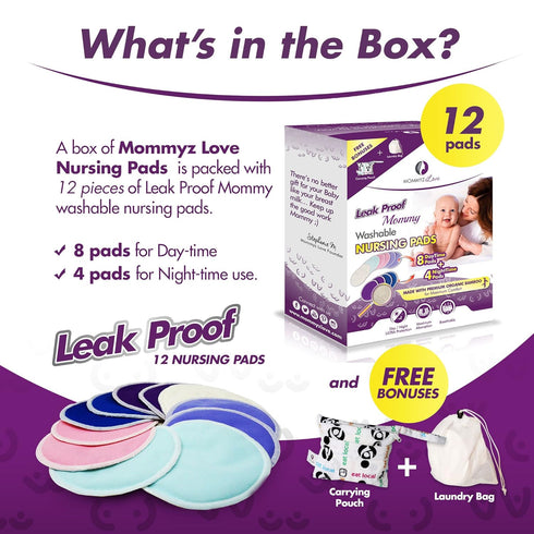 Nursing Mom Basic Kit - Gel Nursing Pads for Hot and Cold Breast Therapy + Washable Organic Nursing Pads with Daytime