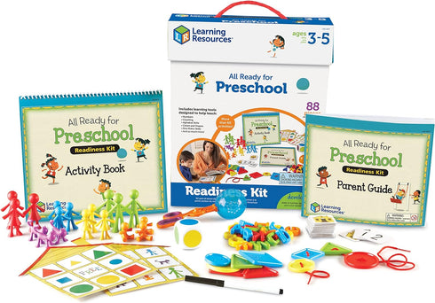 Learning Resources All Ready for Preschool Readiness Kit - 60 Activities Set for Ages 3+, Preschool Curriculum Kit