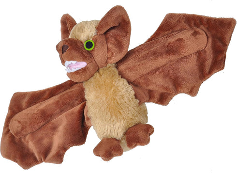 Wild Republic Huggers, Brown Bat Plush Toy, 8 Inches, Slap Bracelet, Stuffed Animal, Kids Toys