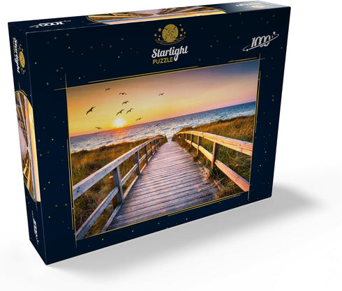 MyPuzzle 1000 Piece Jigsaw Puzzle - Sunset on Dune Beach in The North Sea for Adults