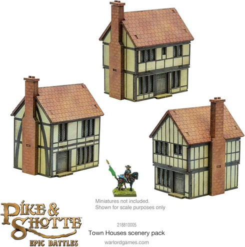Warlord Games Pike & Shotte Epic Battles — Town Houses Scenery Pack for Military Table Top Wargaming Diorama