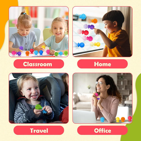 20 Pack Sensory Fidget Toys Kids Adults Textured Suction Cup Sensory Toys for Kids with Autism- Bulk Fidgets