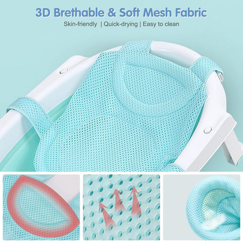 Colorlife Baby Bath Seat Support Net, Adjustable Non-Slip Five-Pointed Shower Mesh for Newborn 0-6 Months
