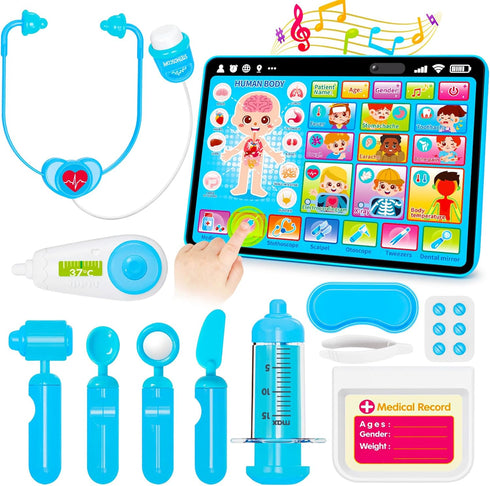 Peacurh 3-5 Set 3 2-3 2-4 Doctor Kit for Toddlers Kids Doctors Play with Interactive Learning Tablet Toys for Year Old
