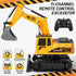 XINNOVEL 6-12, 11CH 2.4Ghz 3 4 5 6 7 8 9 10 11 12 Remote Control Excavator Toys for Boys Age RC Sand Digger with Metal