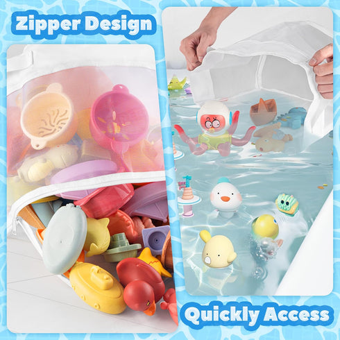 UNEEDE 2 Gallons Bath Toy Organizer, Quick Access Bath Toy Holder for Bathtub, Quick Dry Baby Bath Toy Storage