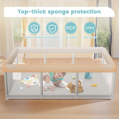 besuhot 74 50 inch, Baby Playpen Baby Playard Large playpen x Playpen for Babies and Toddlers with Gate, Safety