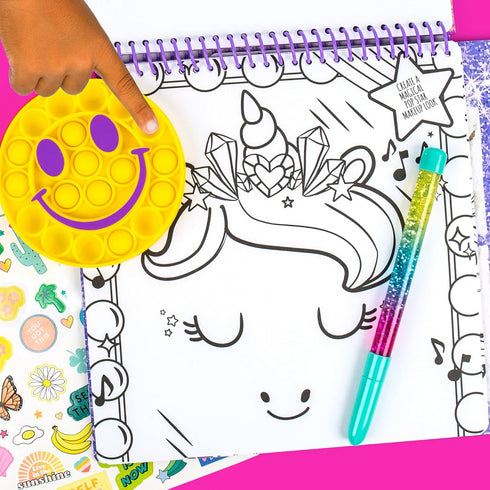 Set, 6, 7, 8, 9 Just My Style Pop & Color Sketchbook, Creative Fidget Sketchbook and Pen Great Weekend Activity