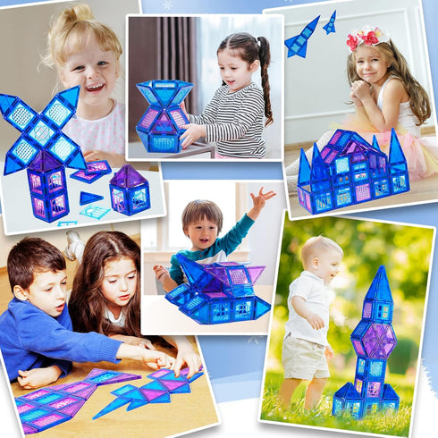 MAGBLOCK 102pcs Magnetic Tiles Frozen Magnet Building for 3-8 Years Old Girls Birthday Gifts