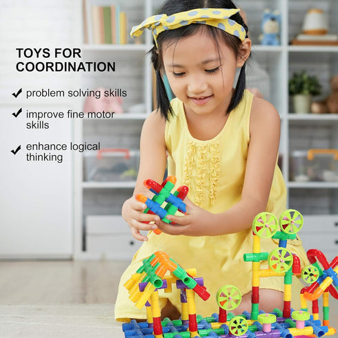 STEM Building Blocks Toy for Kids, Educational Toddler Preschool Brain Toy Kit for Ages 3-8, Creativity Materials