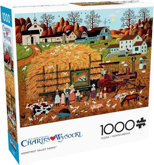 Buffalo Games Charles Wysocki Honeynut Valley Farm 1000 Piece Jigsaw Puzzle for Adults - Finished Size 26.75 x 19.75