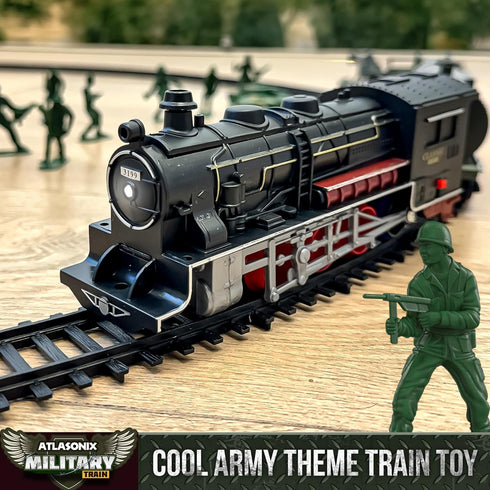 Set 4-8 2-4 USA Electric Express Train for Kids Ages - Military Toy Polar Train Model with Helicopter, Tank, Soldiers