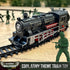 Set 4-8 2-4 USA Electric Express Train for Kids Ages - Military Toy Polar Train Model with Helicopter, Tank, Soldiers