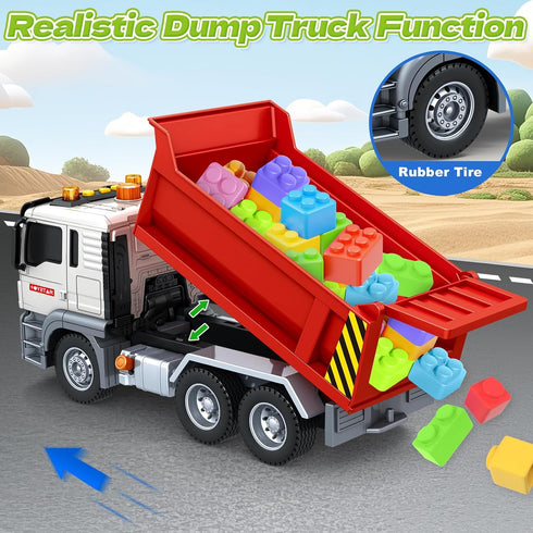 3 4 5 6 7 SpringFlower Dump Truck Toy for Years Old Boy, Toy Dump Trucks Vehicle Toy with Sound and Light, Kids