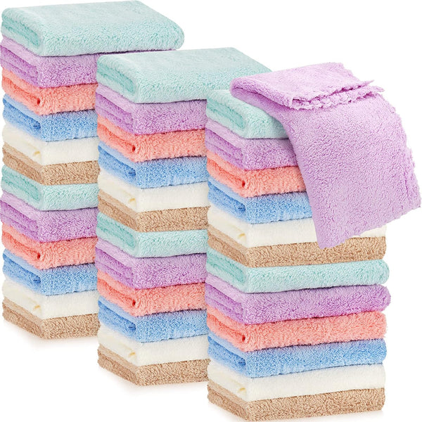 36 Pack Baby Washcloths 10 x 10 Inch Microfiber Coral Fleece Baby