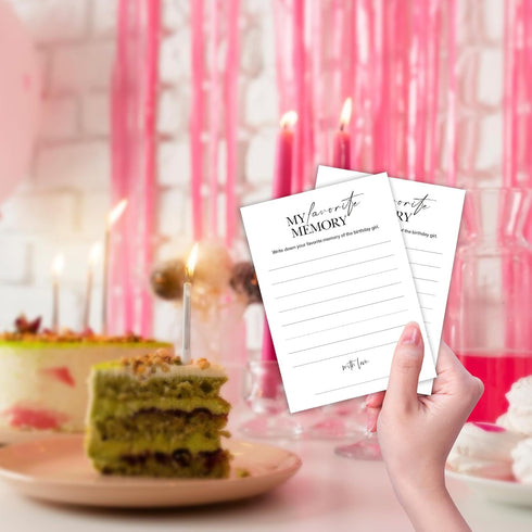 25 Set A06 Birthday Party Games, My Favorite Memory, Pcs Card for Guests, Fun Birthday Game for Teen Adults