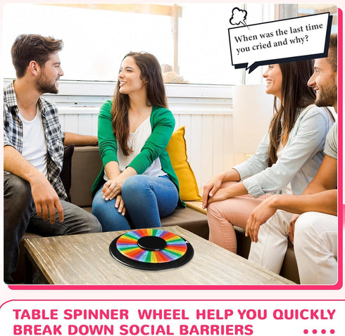 Adult Conversation Starter Ice Breaking Team Games - 9.4 Inch Table Prize Wheel for Team Building Work Office