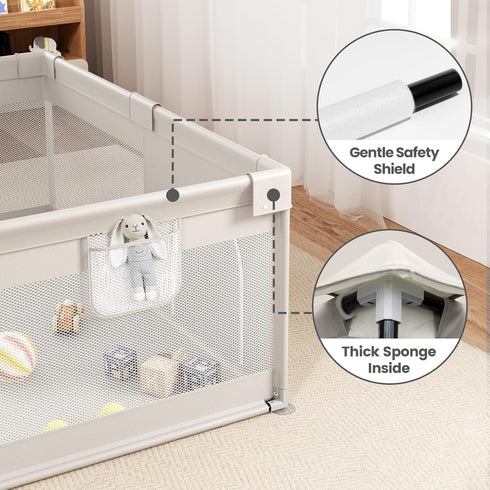 6959in) ZEEBABA Extra Large Baby Playpen - Playpen for Babies and Toddlers, Play Pen with Gate, Play Yard Baby Fence