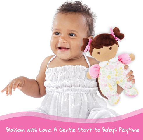 9" June Garden My First Doll Zuri - Soft Plush Baby Doll - Pink Floral Outfit