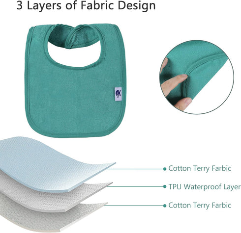 Waterproof Cotton Drool Bibs for Girls and Boys - Unisex Infant Feeding Bibs