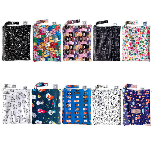 Flockthree Waterproof Baby Diaper Changing Pad with Storage Bag, Washable Wipeable Reusable Travel Mat, Cats