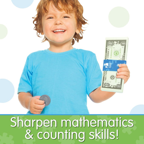 The Learning Journey Kids Bank Play Money Set - Over $5000 in Realistic Play Money for Ages 5+