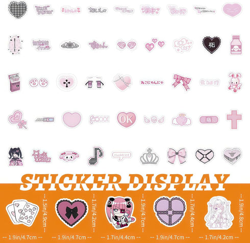 100 Pcs Cute Stickers Aesthetic Kawaii Stickers for Girls Teen Girls Pink Stickers Anime Girl Stickers Laptop Stickers for Women Phone Case Stickers Waterproof by OTYSLIU