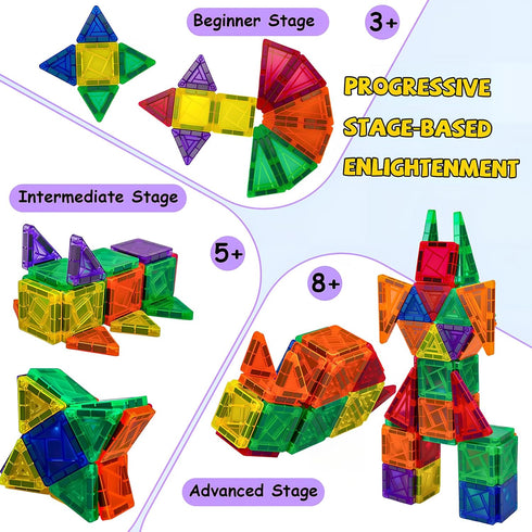 Tiles,42PCS 3+,Sensory Mini Magnetic Magnetic Building Blocks with Metal Storage Box,STEM Toys for Kids Ages Toys