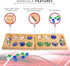 Point Games Solid Pine Mancala - Folding Board Game with Blue, Green, White Marbles, Portable Strategy Game