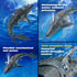 3 4 5 6 7, Swimming fromeasy Remote Control Dinosaur Toys for Kids Mosasaurus Diving Toys RC Boat with Light and Spray